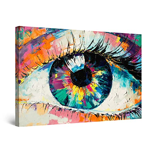 Startonight Bilder Augen Warme Farben - Leinwandbilder Moderne Kunst - Abstrakte Wanddeko Kunstdrucke, Wandbilder XXL 80 x 120 cm, Tag Nacht Bild von Startonight