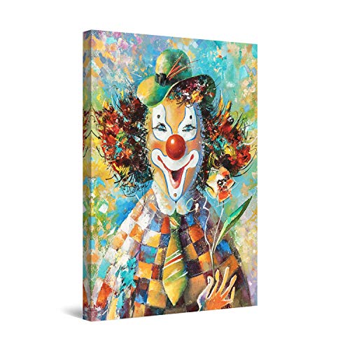 Startonight Bilder Clown auf der Party, Orange Einzelheiten - Leinwandbilder Moderne Kunst - Abstrakte Wanddeko Kunstdrucke, Wandbilder 60 x 90 cm, Tag Nacht Bild von Startonight