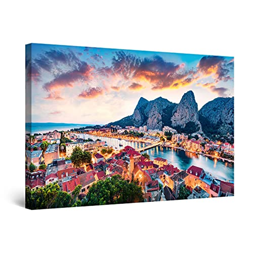 Startonight Bilder Dalmatinische Küste Kroatien - Leinwandbilder Moderne Kunst - Landschaft Wanddeko Kunstdrucke, Wandbilder XXL Wohnzimmer Groß Wand Bild 80 x 120 cm, Tag Nacht Effekt Startonight Bilder Dalmatinische Küste Kroatien - Leinwandbilder Moderne Kunst - Landschaft Wanddeko Kunstdrucke, Wandbilder XXL Wohnzimmer Groß Wand Bild 80 x 120 cm, Tag Nacht Effekt von Startonight