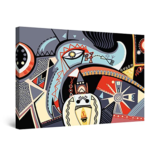 Startonight Bilder Farbige Odyssee - Leinwandbilder Moderne Kunst - Abstrakte Wanddeko Kunstdrucke, Wandbilder XXL 80 x 120 cm, Tag Nacht Bild von Startonight