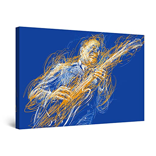 Startonight Bilder Musik Gitarrenspieler - Leinwandbilder Moderne Kunst - Abstrakte Wanddeko Kunstdrucke, Wandbilder XXL 80 x 120 cm, Tag Nacht Bild von Startonight