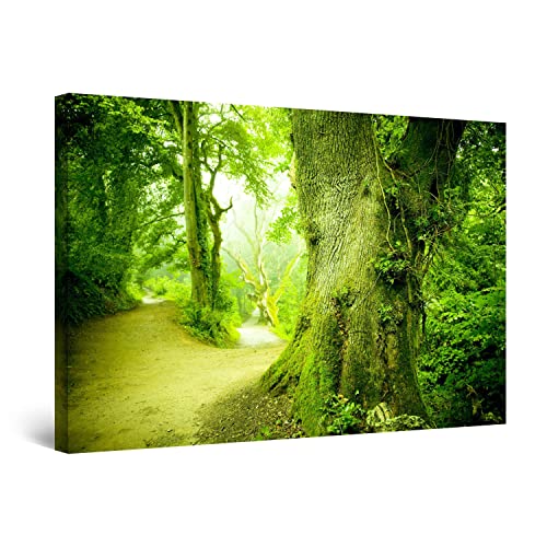 Startonight Bilder Rohe Grüne, Leinwandbilder Moderne Kunst, Baum Wanddeko Kunstdrucke, Wandbilder Schlafzimmer 60 x 90 cm, Tag Nacht Effekt, Elegante Geschenkidee Wand Deko von Startonight