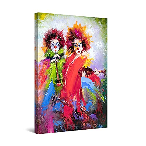 Startonight Bilder Rote Clowns - Leinwandbilder Moderne Kunst - Abstrakte Wanddeko Kunstdrucke, Wandbilder 60 x 90 cm, Tag Nacht Bild von Startonight