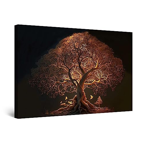Startonight Leinwand Wandkunst – Brauner Lichtbaum des Lebens Rembrandt Gemälde – Kunstwerk für Wohnzimmer Großes Bild Heim Dekoration Drucken Moderne Malerei Schlafzimmer 60 x 90 cm von Startonight