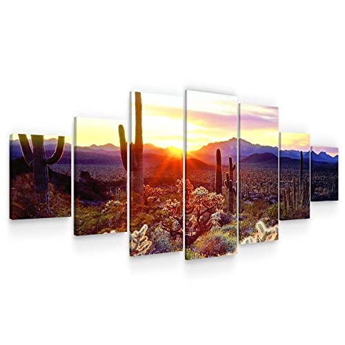 Startonight Leinwandbilder Großformatige Kunst Landschaft von Arizona, Doppelansicht Modernes Dekor Gerahmte Kunstwerk 100% Ursprünglich Fertig zum Aufhängen XXL 7 teile 100 x 240 CM von Startonight