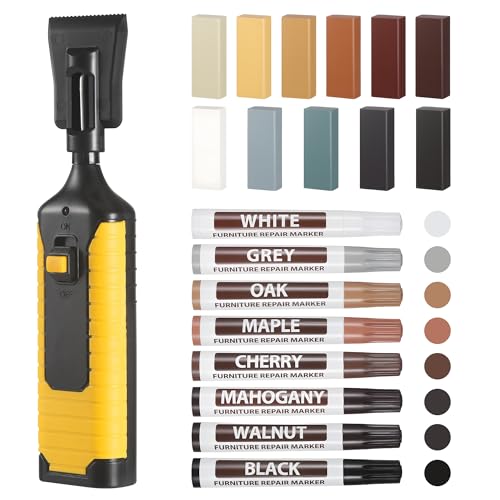 Laminat Reparaturset, 11 Farben Hartwachs Reparaturset, Parkett Reparaturset mit 8 Reparaturstift, Fliesen Reparaturset von Kratzern, Holz Reparaturset für Pvc Bodenbelag Vinyl Laminatboden Möbel von Starvortex