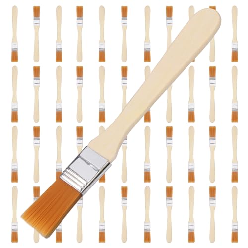Starvortex 45 Stück Kleine Pinselset, Haltbar 1,4cm Breite Pinselset Malerbedarf, 13,4cm Maler Pinsel Lack, Borsten Leimpinsel Set, Weich Nylon Flachpinsel, Lackpinsel für Lacke Wand DIY Zaun von Starvortex