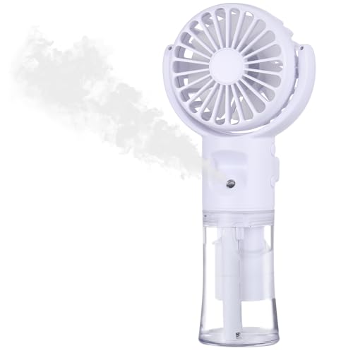 Tragbar Handventilator mit Wasser Akku Aufladbar, USB Ventilator Batterie Hand Klein Mit 4 Geschwindigkeiten, Handheld Fan, Taschenventilator für Urlaub Büro Outdoor, Reiseaccessoires für Frauen(Weiß) von Starvortex
