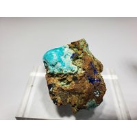 Azurit Und Chrysokolla Kristalle Auf Matrix von Starwalkervintage