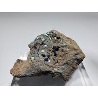 Azurit Und Chrysokolla Kristalle Auf Matrix von Starwalkervintage