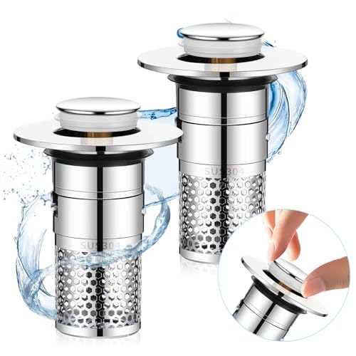 2 Stück Waschbeckenstöpsel Abflussstopfen mit Filter, 34-40mm Universal Pop Up Abflusssieb Stöpsel Waschbecken Badezimmer Zubehör für Bodenablaufstopfen, Waschbecken 2 Stück Waschbeckenstöpsel Abflussstopfen mit Filter, 34-40mm Universal Pop Up Abflusssieb Stöpsel Waschbecken Badezimmer Zubehör für Bodenablaufstopfen, Waschbecken von Starward
