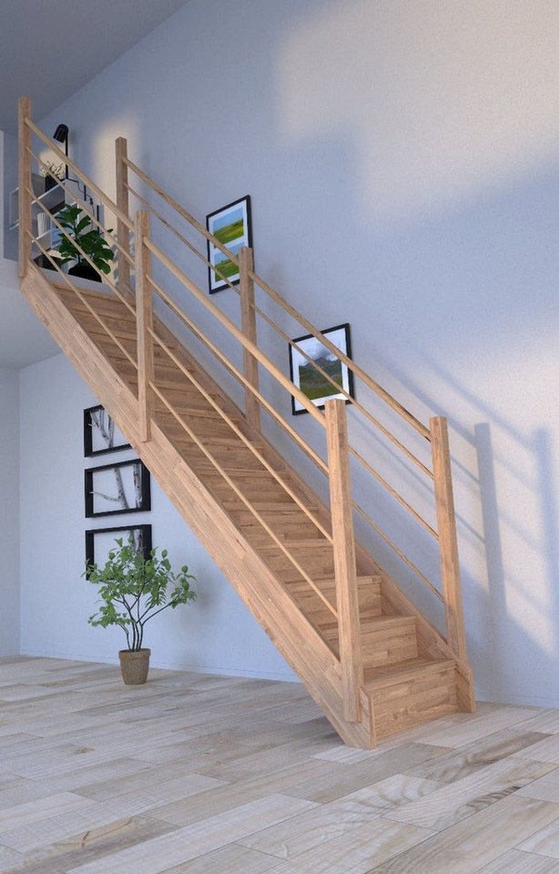 Starwood Raumspartreppe Holztreppe Mykonos Gerade-Eiche-Holz-Holz Design von Starwood