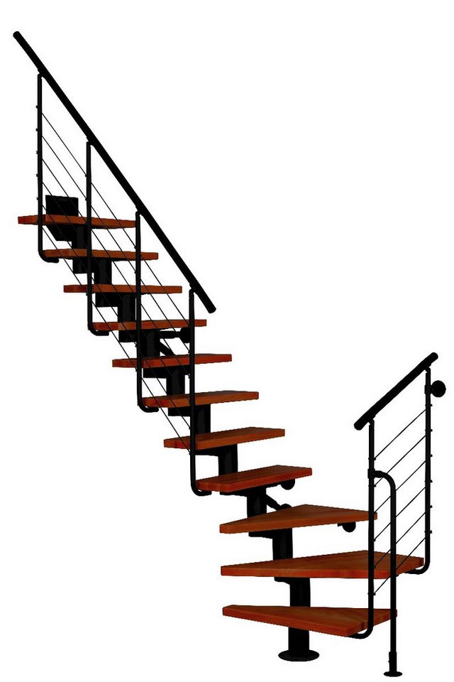 Starwood Raumspartreppe Mittelholmtreppe DIXI Plus - Raumspartreppe aus Stahl mit Geländer von Starwood
