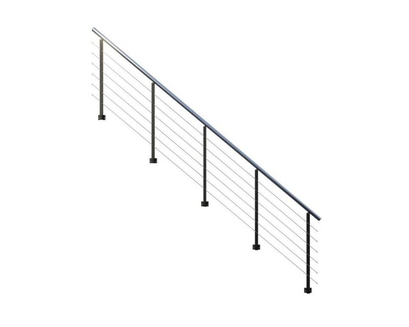 Starwood Treppengeländer Metallgeländer Flex-Seitenmontage (an Wange/Treppe)-16 Stufen von Starwood