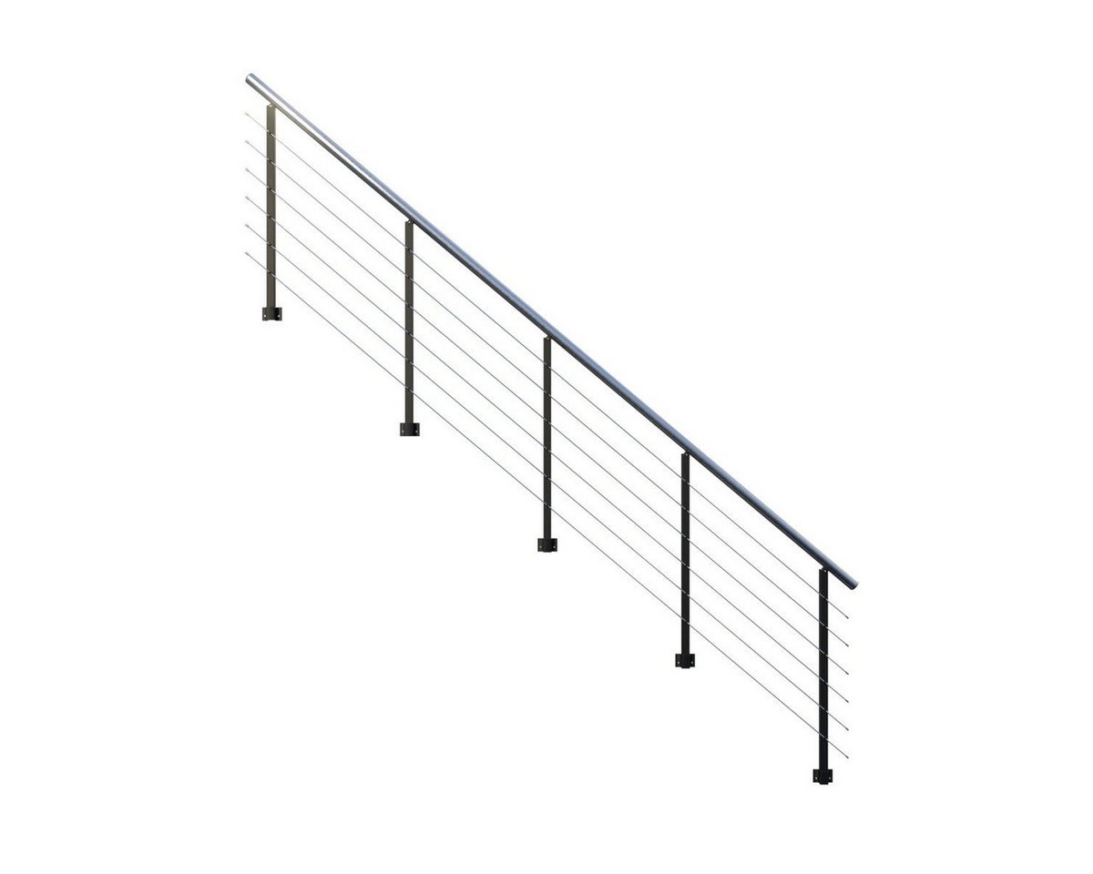Starwood Treppengeländer Metallgeländer Flex-Seitenmontage (an Wange/Treppe)-7 Stufen von Starwood