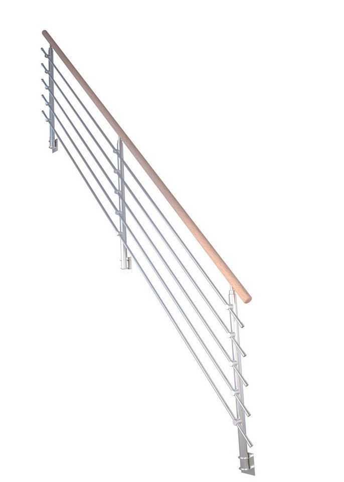 Starwood Treppengeländer Treppengeländer Modell Kos Gerade-13 Stufen-Design-Buche-Unbeschichtet von Starwood