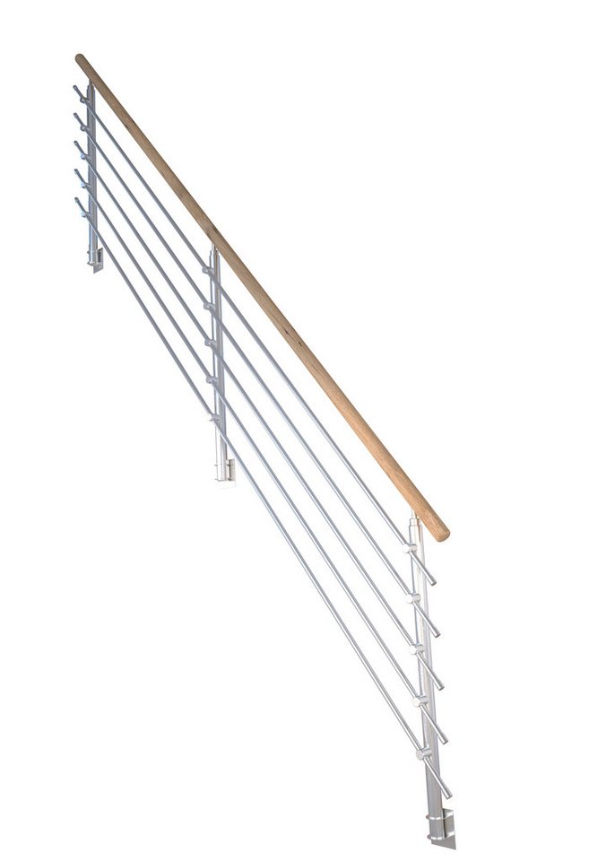 Starwood Treppengeländer Treppengeländer Modell Kos Gerade-14 Stufen-Design-Eiche-Unbeschichtet von Starwood