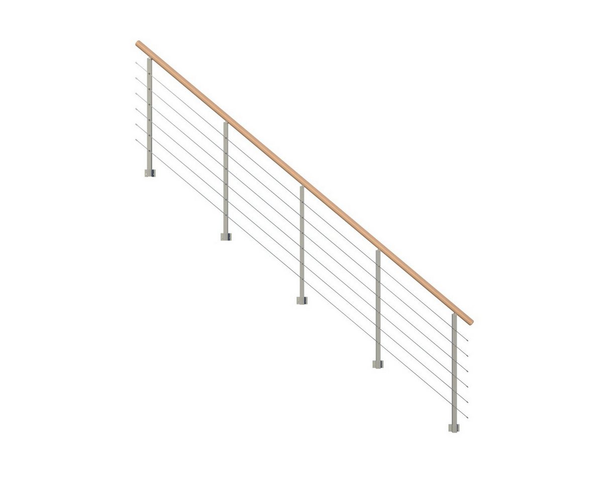 Starwood Treppengeländer Treppengeländer Modell Kos - für Stahltreppe-11 Stufen-Metall-grau Starwood Treppengeländer Treppengeländer Modell Kos - für Stahltreppe-11 Stufen-Metall-grau von Starwood