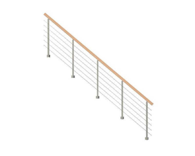 Starwood Treppengeländer Treppengeländer Modell Kos - für Stahltreppe-12 Stufen-Metall-grau von Starwood