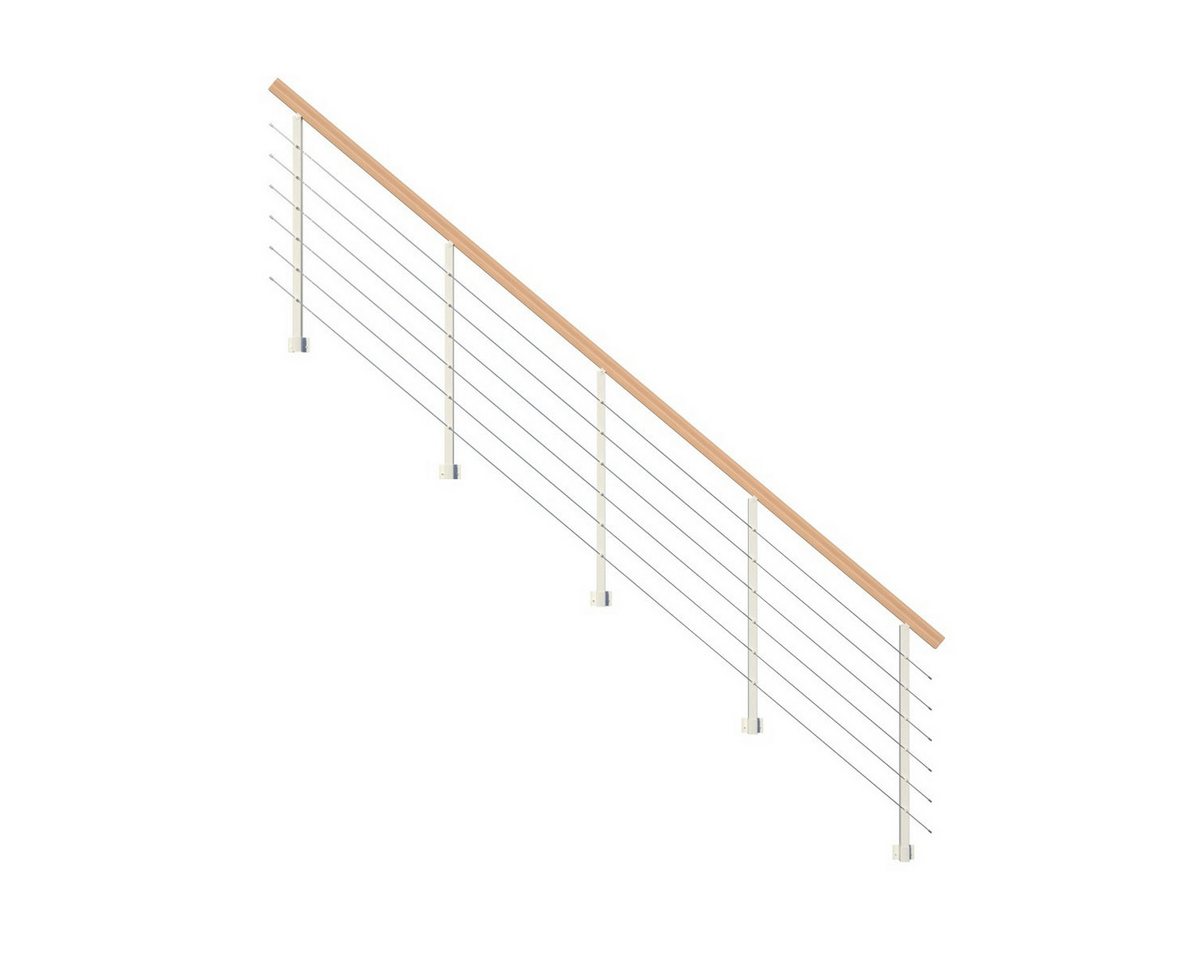 Starwood Treppengeländer Treppengeländer Modell Kos - für Stahltreppe-15 Stufen-Metall-weiß Starwood Treppengeländer Treppengeländer Modell Kos - für Stahltreppe-15 Stufen-Metall-weiß von Starwood