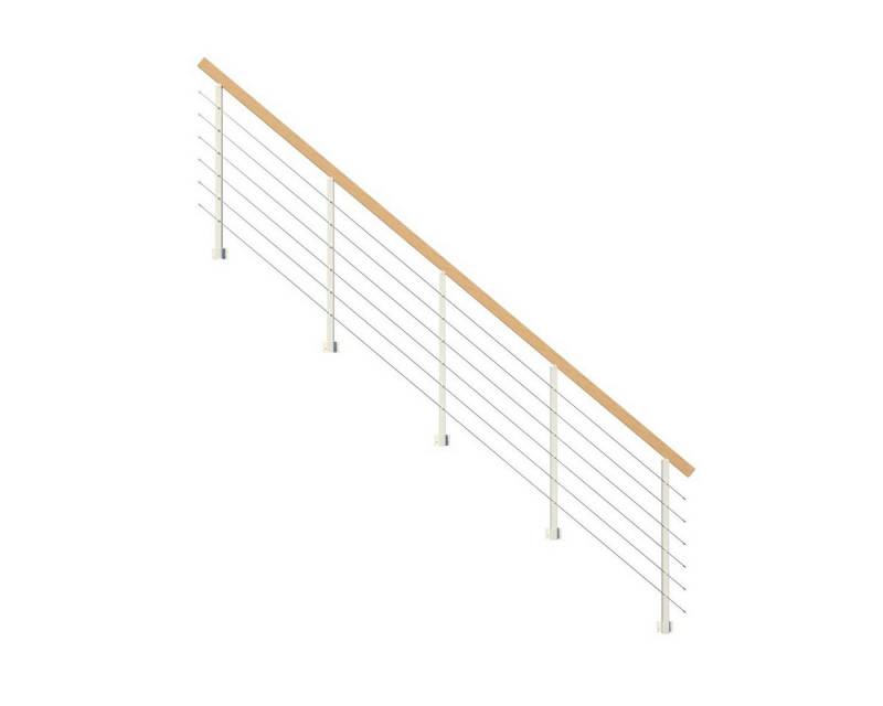 Starwood Treppengeländer Treppengeländer Modell Kos - für Stahltreppe-7 Stufen-Metall-weiß von Starwood