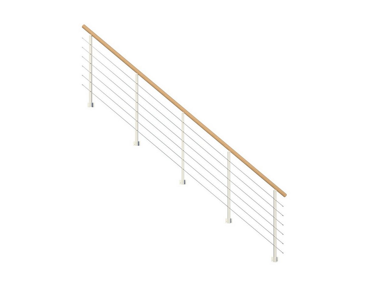 Starwood Treppengeländer Treppengeländer Modell Kos - für Stahltreppe-8 Stufen-Metall-weiß Starwood Treppengeländer Treppengeländer Modell Kos - für Stahltreppe-8 Stufen-Metall-weiß von Starwood