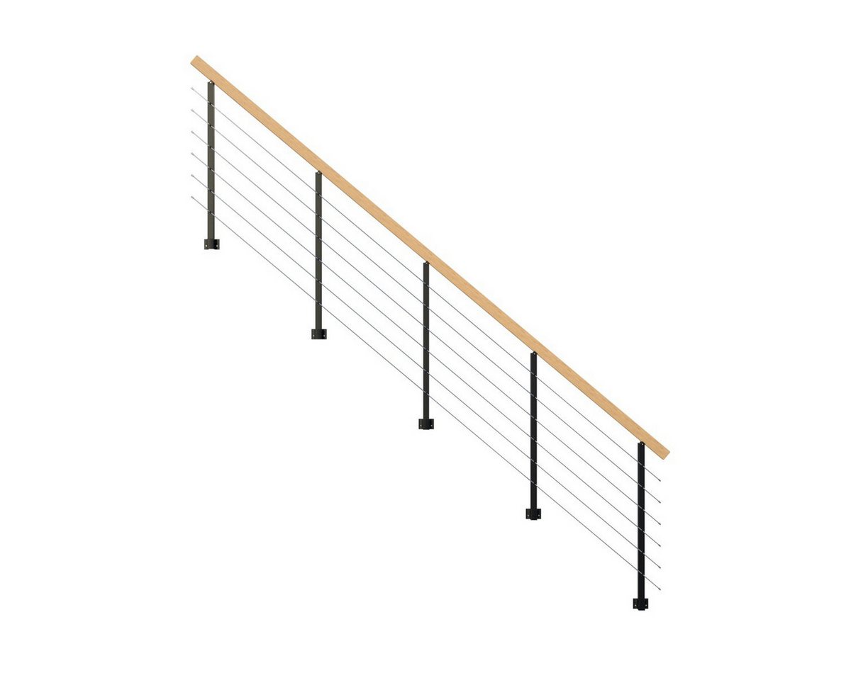 Starwood Treppengeländer Treppengeländer Modell Kos - für Stahltreppe-9 Stufen-Metall-schwarz Starwood Treppengeländer Treppengeländer Modell Kos - für Stahltreppe-9 Stufen-Metall-schwarz von Starwood