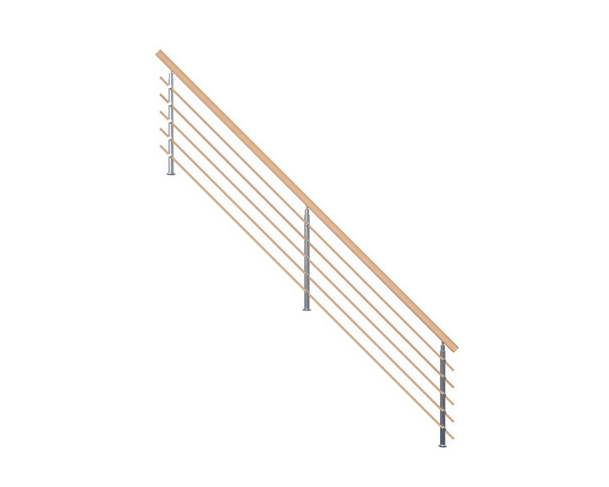 Starwood Treppengeländer Treppengeländer Modell Lindos (Buche) 1/4 gewendelt-Design-Geländer von Starwood