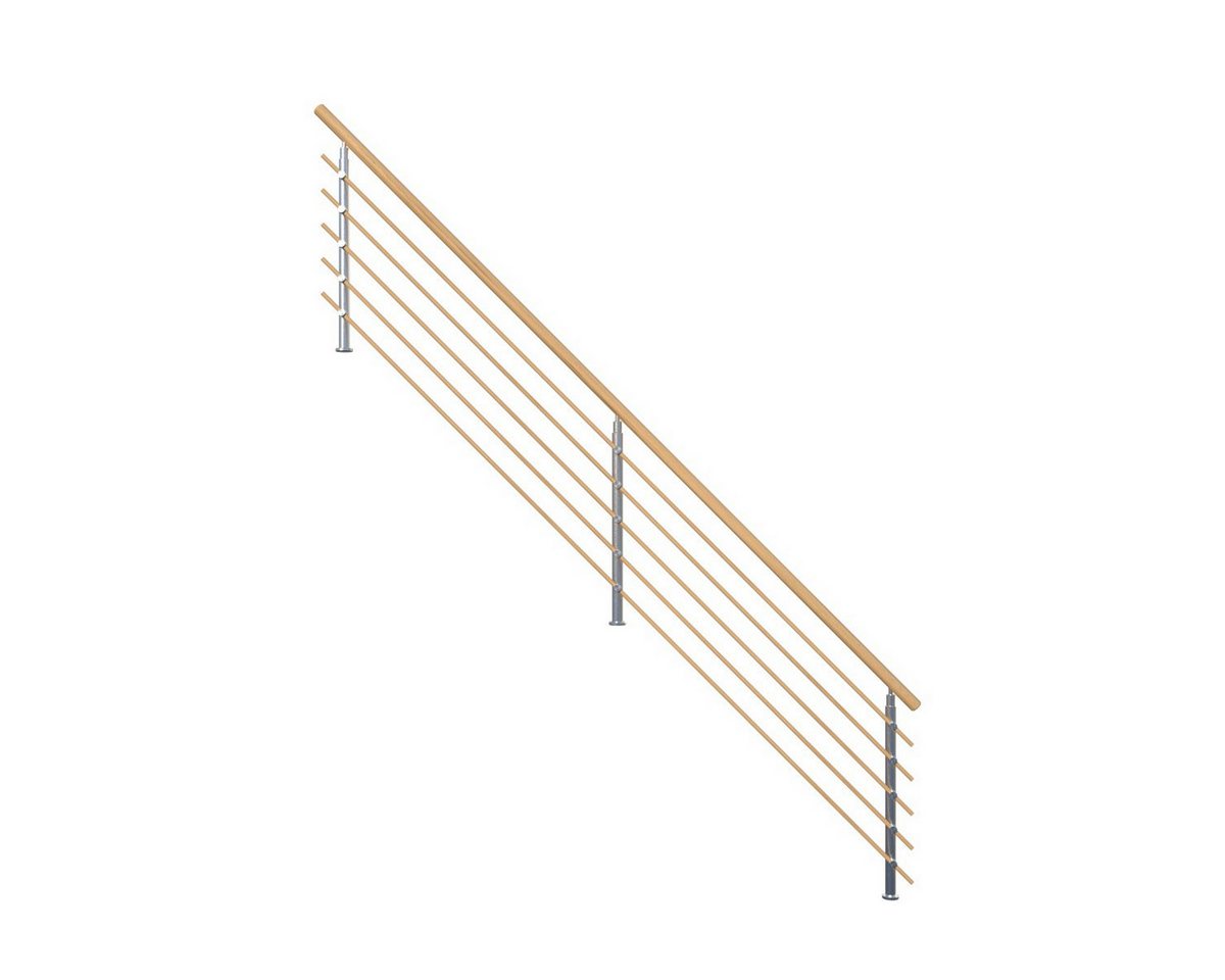 Starwood Treppengeländer Treppengeländer Modell Lindos (Eiche) 1/4 gewendelt-Design-Geländer von Starwood
