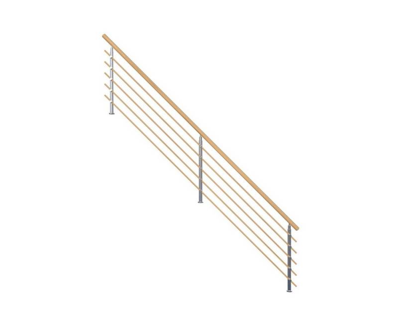 Starwood Treppengeländer Treppengeländer Modell Lindos (Eiche) 1/4 gewendelt-Design-Geländer von Starwood