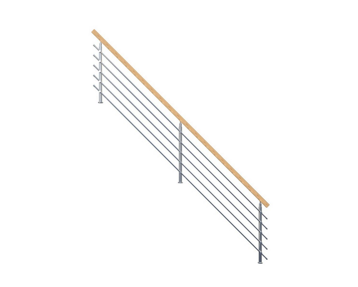 Starwood Treppengeländer Treppengeländer Modell Lindos (Eiche) 1/4 gewendelt-Design-Geländer von Starwood