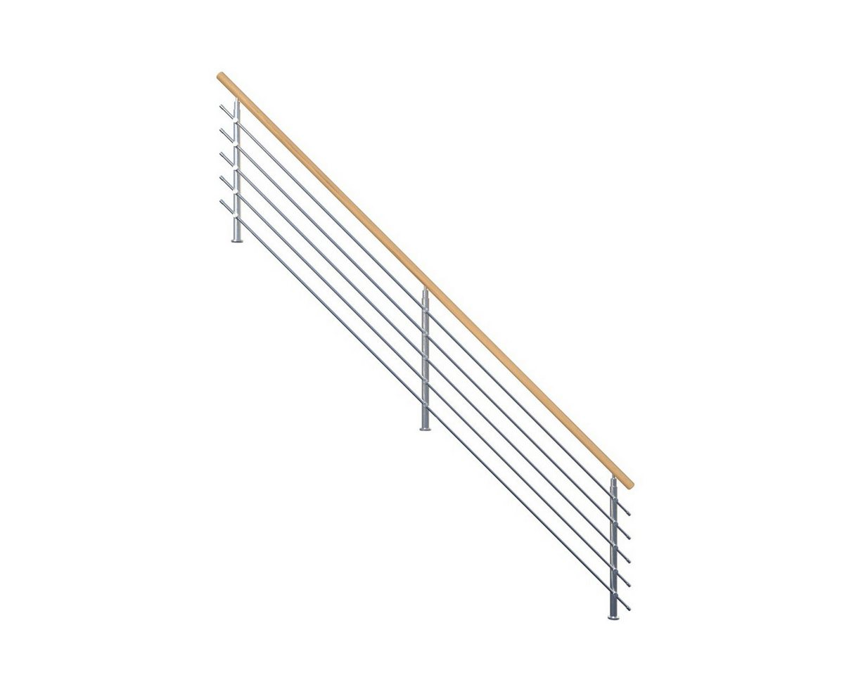 Starwood Treppengeländer Treppengeländer Modell Lindos (Eiche) 1/4 gewendelt-Design-Geländer von Starwood