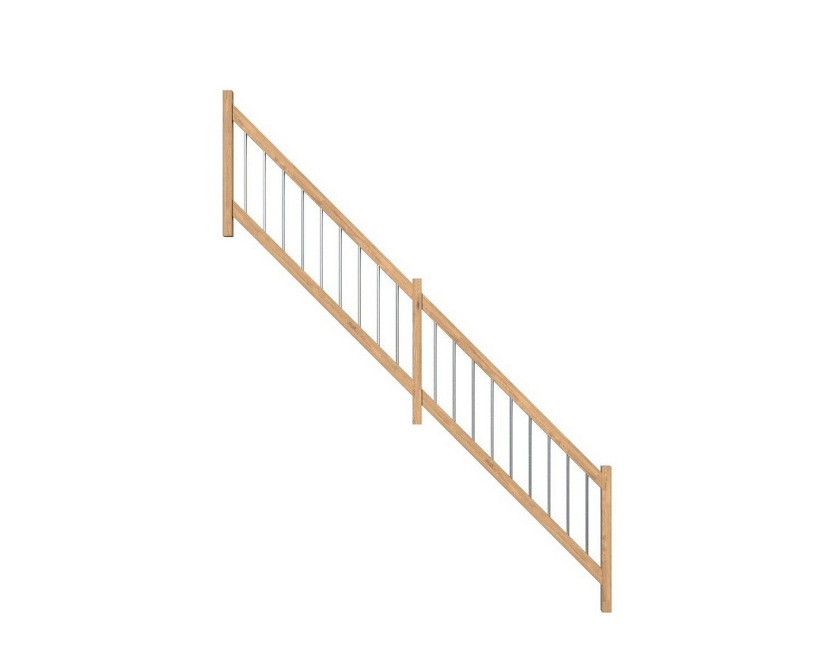 Starwood Treppengeländer Treppengeländer Modell Lindos (Eiche) 1/4 gewendelt-Holz-Edelstahl von Starwood