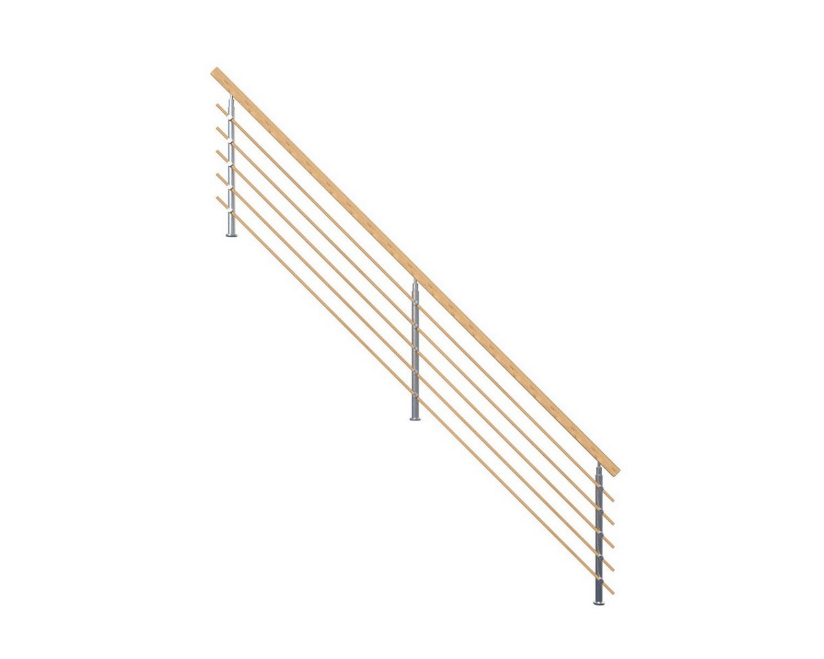 Starwood Treppengeländer Treppengeländer Modell Lindos (Eiche) gerade-Design-Geländer von Starwood