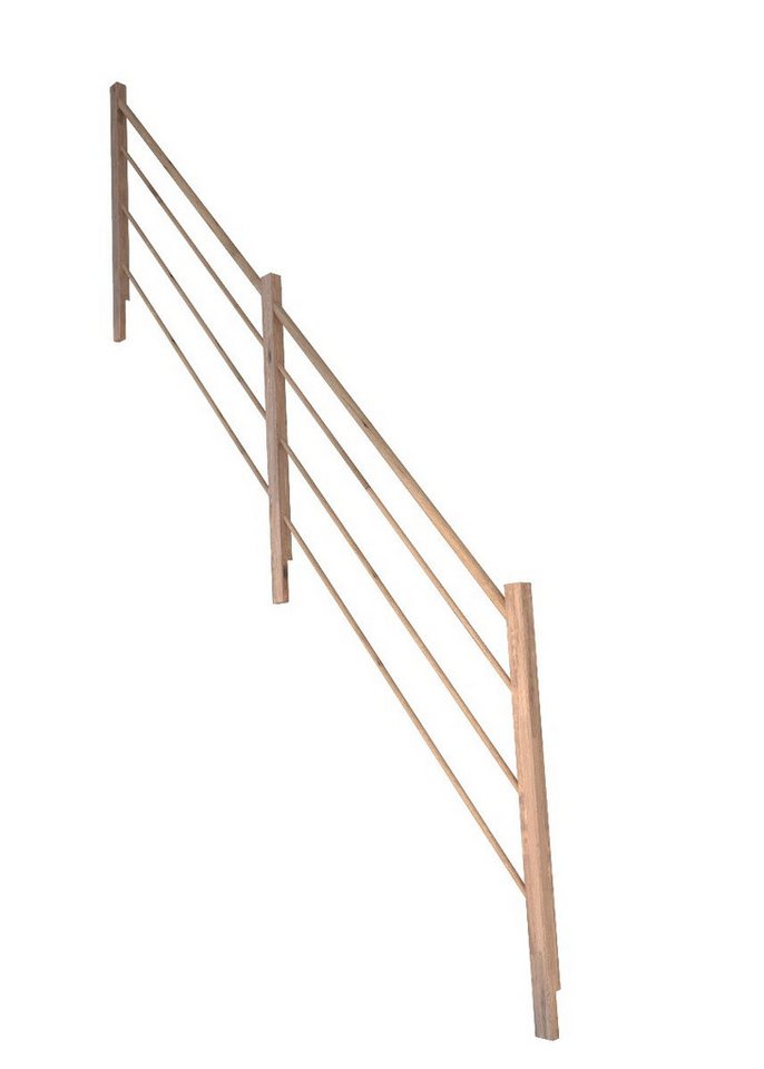 Starwood Treppengeländer Treppengeländer Modell Mykonos Gerade Eiche-Holz-Holz Design-Links von Starwood