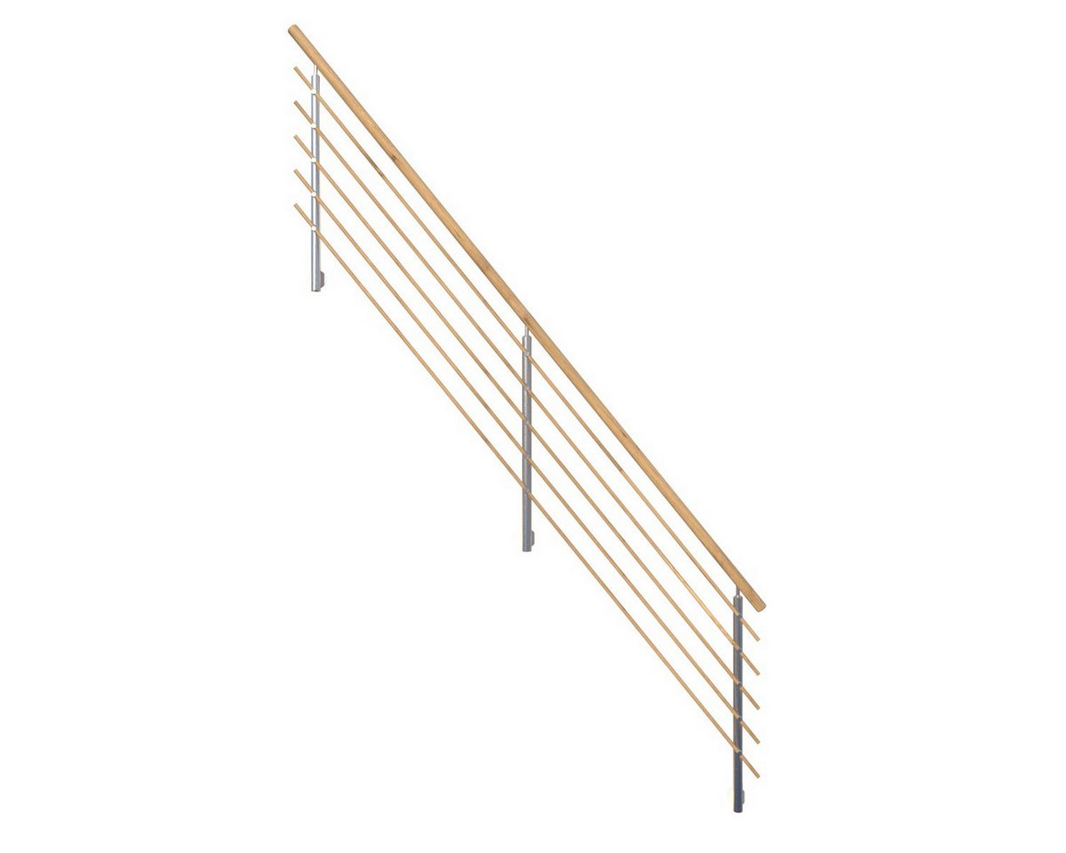 Starwood Treppengeländer Treppengeländer Modell Rhodos (Eiche) 1/4 gewendelt-Designgeländer von Starwood