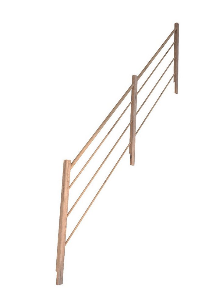 Starwood Treppengeländer Treppengeländer Modell Rhodos 1/4 Gewendelt Eiche-Holz-Holz von Starwood