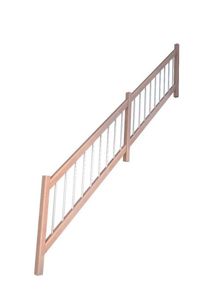 Starwood Treppengeländer Treppenmodell Lindos 1/4 Gewendelt Buche-Holz-Edelstahl-Rechts von Starwood