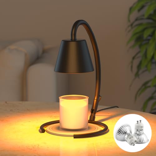 Starxing Kerzenwärmer Lampe mit 2 Bulbs, Dmmbare Duftlampe für Kerzen in Gläsern, Timer Candle Warmer mit Untersetzer, Geschenk für Heimdekoration von Starxing