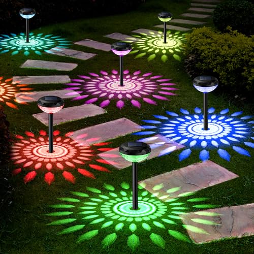 Staryou 8 Stück Solarlampen Für Außen Garten, Farben Wechselnd + Warmweiß, Solarleuchten Für Außen Mit 2 Modi, 800mAh Solarleuchten Garten, Wasserdicht Gartenleuchten Solar,Solarlampe Gartenleuchte von Staryou