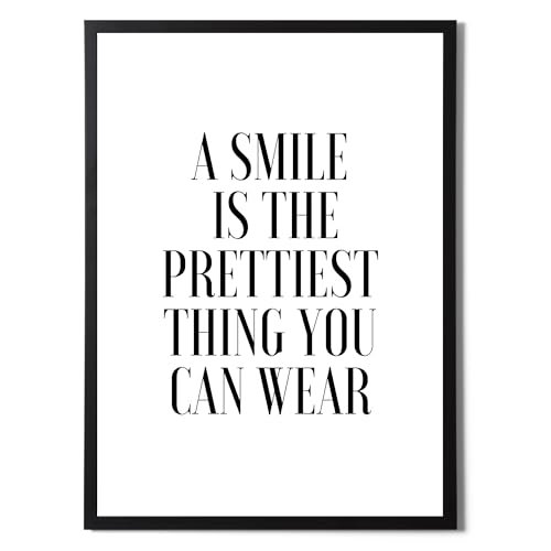 State Media Vision Inspirierende Drucke von Womans – Moderne Wandkunst in einer Vielzahl von Größen (A Smile Is The Prettiest A4 Print Only) von State Media Vision