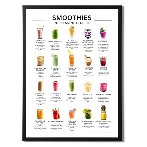 State Media Vision Smoothies Your Essential Guide – Top 20 Smoothie Rezepte mit Bildern – A3 & A4 Poster, gerahmt & ungerahmt Optionen (A4) von State Media Vision