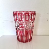 Art Deco Cranberry Kristall Glasvase - Boho Antike Vase 20Er 1920Er Jahre von StateAndMainVintage