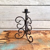 Schmiedeeisen Kerzenständer 3-Seitig Spiral Design- Rustikal - Primitiv von StateAndMainVintage