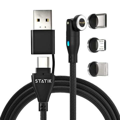 Statik 360 Pro Magnetic Charging Cable 100W Fast Charge Type C and Micro USB Magnet Connectors, 100 W Magnetic Charge Cable 3ft/1m, Data Transfer Capable, Compatible with All Devices Statik 360 Pro Magnetic Charging Cable 100W Fast Charge Type C and Micro USB Magnet Connectors, 100 W Magnetic Charge Cable 3ft/1m, Data Transfer Capable, Compatible with All Devices von Statik