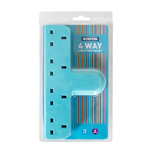 AA scfreebb1pk4 4-Wege-Kabel GRATIS Steckdose – Hellblau (1 Stück) von Status