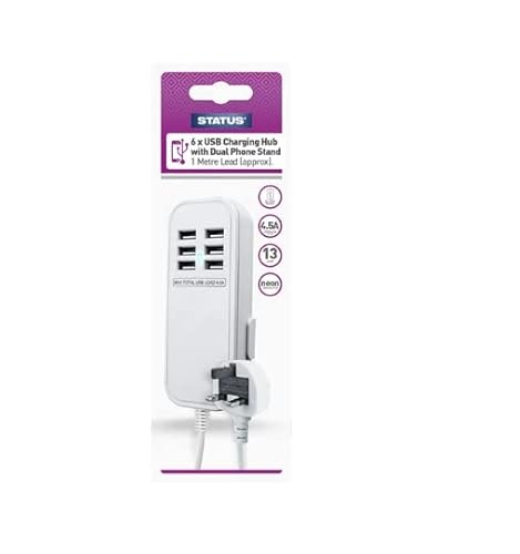 Status Extension USB Charging Hub 6 x USB Charging Hub - 6 x USB Weiß (4,5 A) - 1 m Kabel von Status