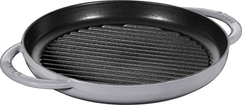 Staub 40509-522-0 Grillpfanne, rund, Gusseisen, grau, 26 cm von STAUB