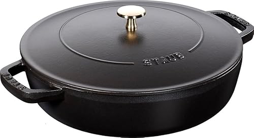 STAUB Gusseisen Bräter, Chistera Tropfenstruktur im Deckel für optimale Befeuchtung/Aromaregen, Rund 28 cm, 3,7 L, Für alle Herdarten geeignet inkl. Induktion & Backofen, Schwarz STAUB Gusseisen Bräter, Chistera Tropfenstruktur im Deckel für optimale Befeuchtung/Aromaregen, Rund 28 cm, 3,7 L, Für alle Herdarten geeignet inkl. Induktion & Backofen, Schwarz von STAUB