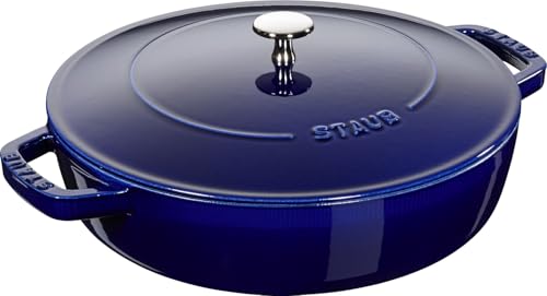 STAUB Gusseisen Bräter, Chistera Tropfenstruktur im Deckel für optimale Befeuchtung/Aromaregen, Rund 28 cm, 3,7 L, Für alle Herdarten geeignet inkl. Induktion & Backofen, Dunkelblau STAUB Gusseisen Bräter, Chistera Tropfenstruktur im Deckel für optimale Befeuchtung/Aromaregen, Rund 28 cm, 3,7 L, Für alle Herdarten geeignet inkl. Induktion & Backofen, Dunkelblau von STAUB